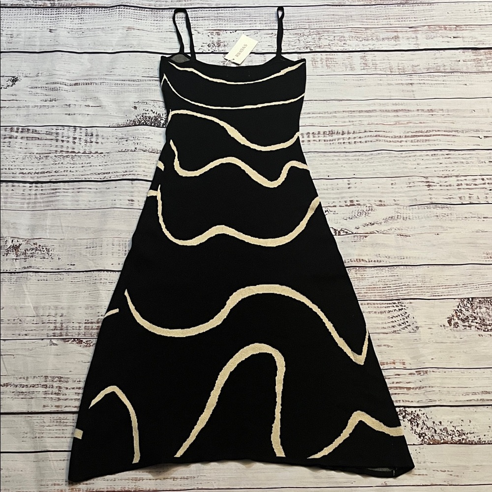 RIHOAS The Black Wave Mermaid Hem Knit Midi Dress - Picture 8 of 8